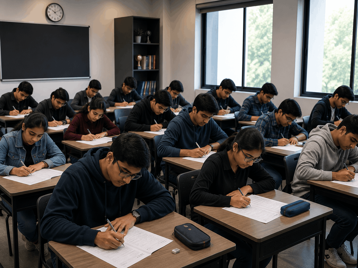 Class 11 Science students attempting a mock test