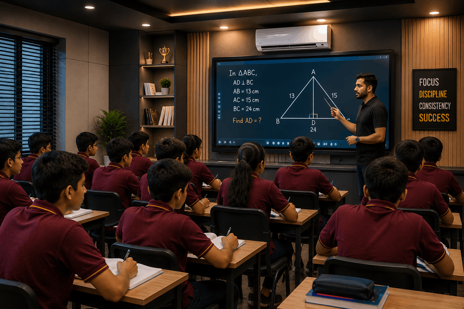 Class 9 smart classroom at Aarsh Institute West Delhi