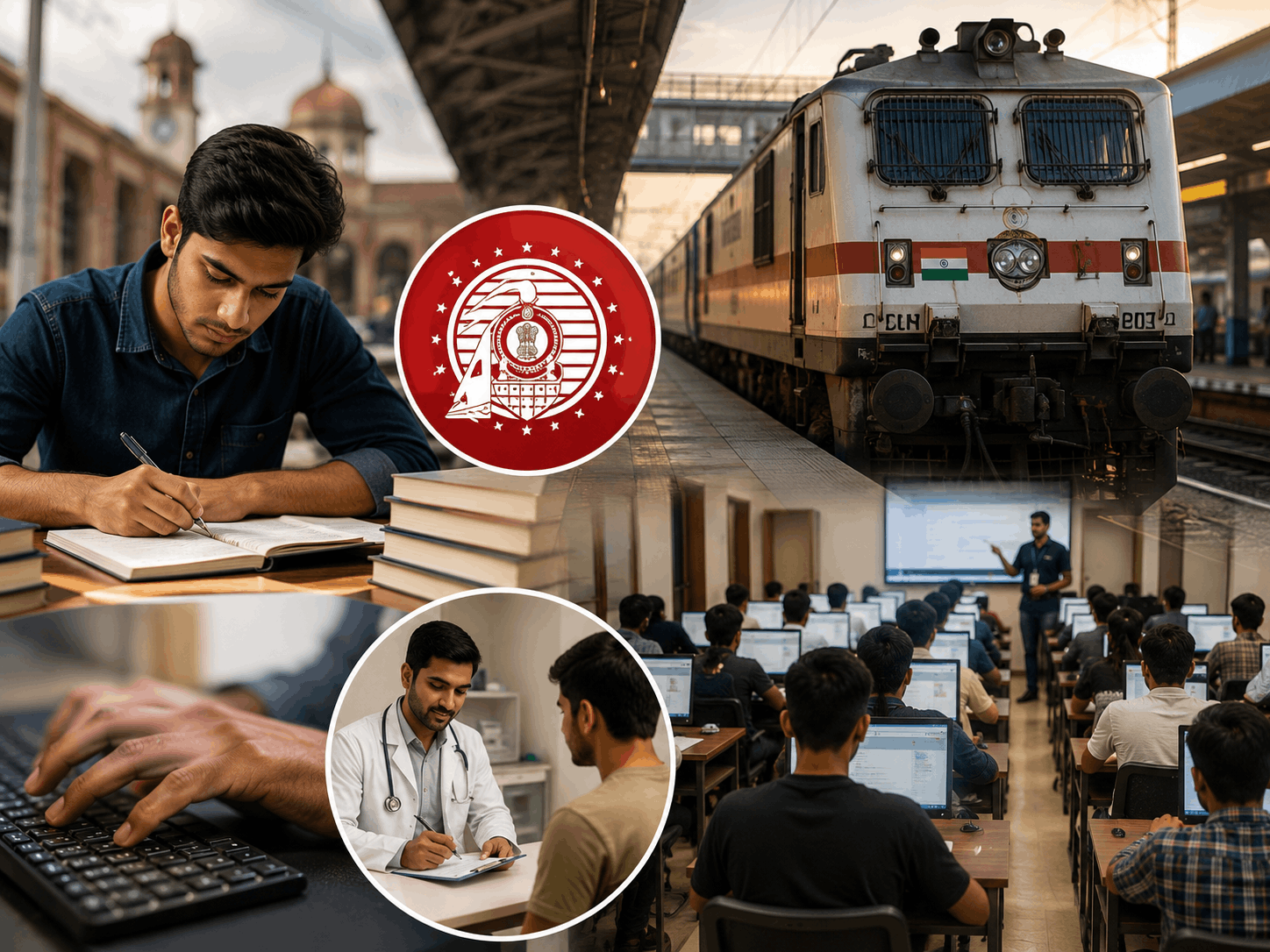 Railway NTPC exam preparation illustration