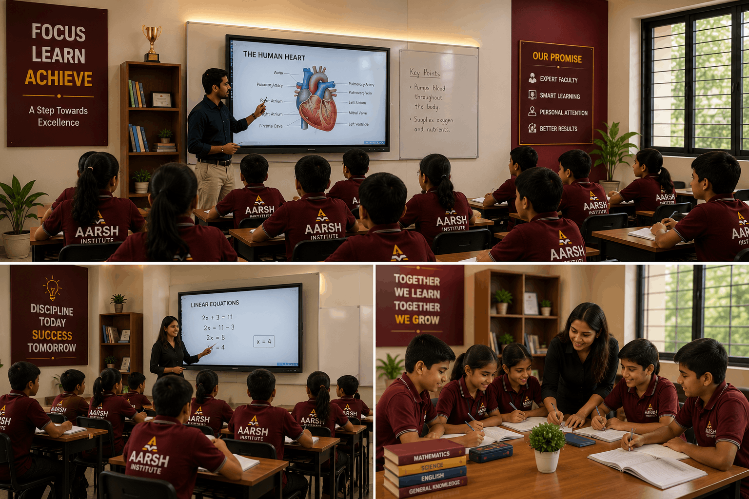 Aarsh Institute Class 6 students during a weekly test session