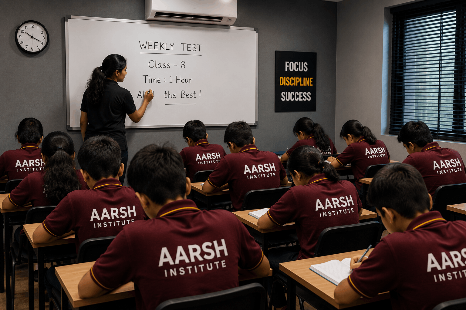 Weekly test being conducted for Class 8 batch