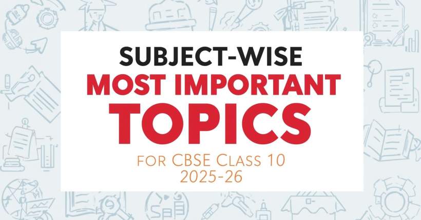 subject wise most important topics for cbse class 10th